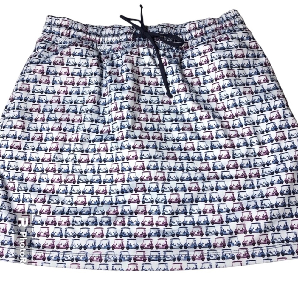 Golf Skort Petite Small Blue & Purple Golf Cart Pattern Pockets Coral Bay